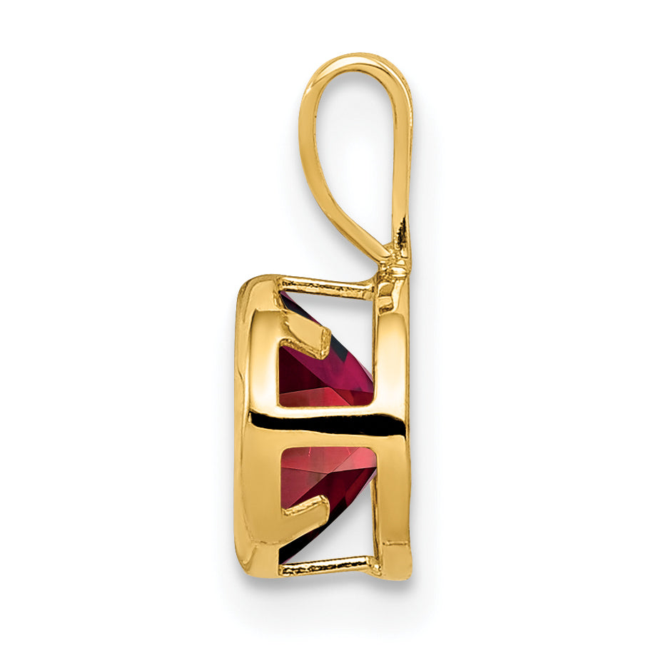 14K 6mm Garnet bezel pendant Secondary image