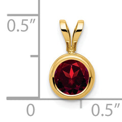 14K 6mm Garnet bezel pendant