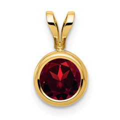 14k 6mm Garnet bezel pendant