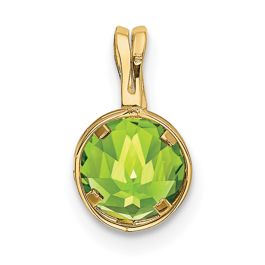 14K 6mm Peridot bezel pendant