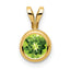 14k 6mm Peridot bezel pendant