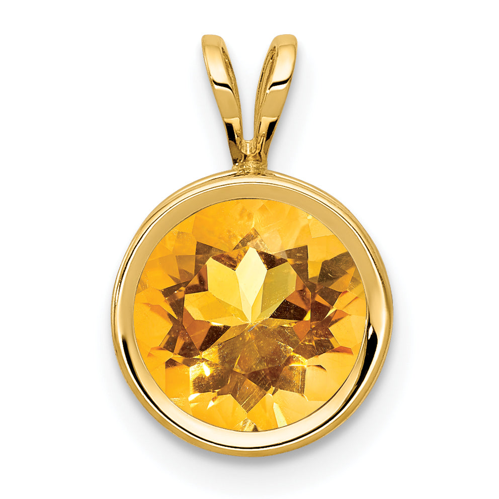 14k Citrine bezel pendant Main image