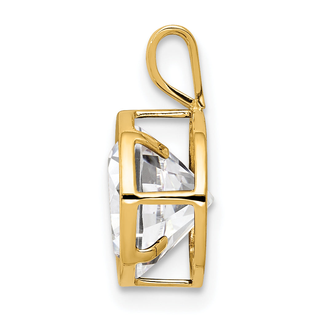 14K 8mm Cubic Zirconia bezel pendant Secondary image