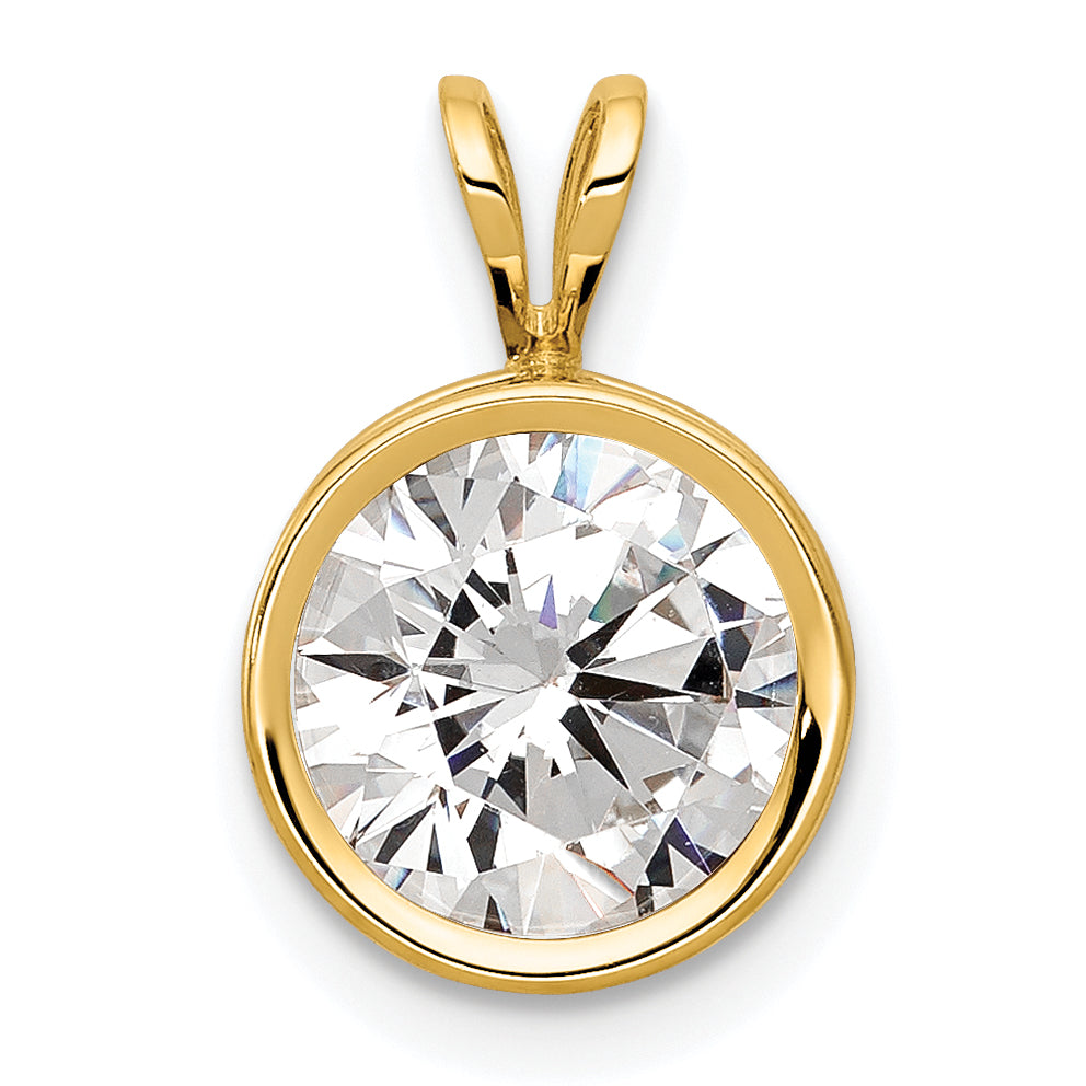 14k 8mm Cubic Zirconia bezel pendant Main image