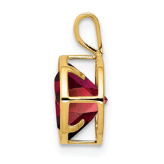 14K 8mm Garnet bezel pendant