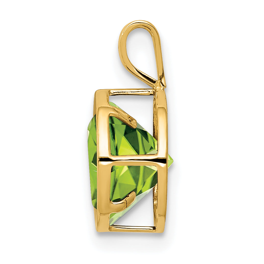 14K 8mm Peridot bezel pendant Secondary image