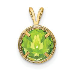 14K 8mm Peridot bezel pendant