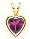 14K 6mm Heart Rhodolite Garnet bezel pendant
