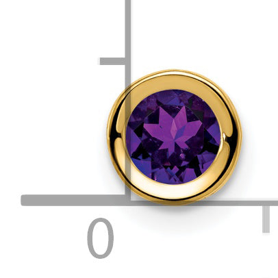 14K 5mm Amethyst Bezel Pendant