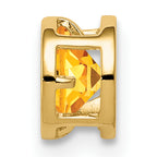 14K 5mm Citrine bezel pendant