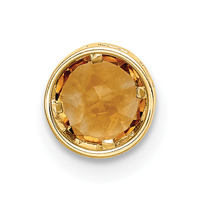 14K 5mm Citrine bezel pendant