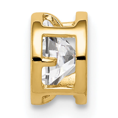 14K 5mm Cubic Zirconia bezel pendant Secondary image