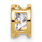 14K 5mm Cubic Zirconia bezel pendant