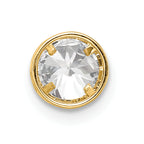 14K 5mm Cubic Zirconia bezel pendant