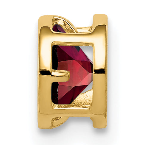 14K 5mm Garnet bezel pendant Secondary image