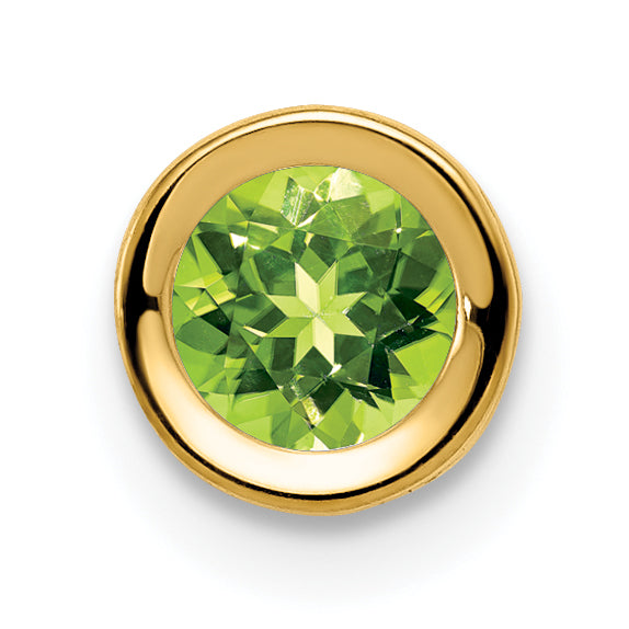 14k 5mm Peridot bezel pendant Main image