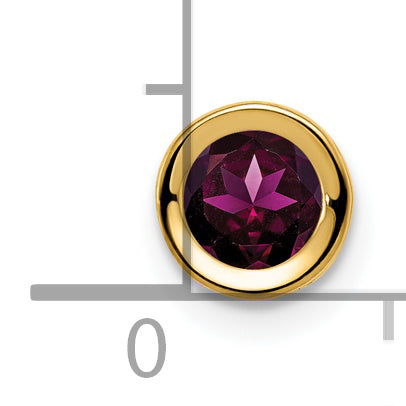 14K 5mm Rhodolite Garnet bezel pendant