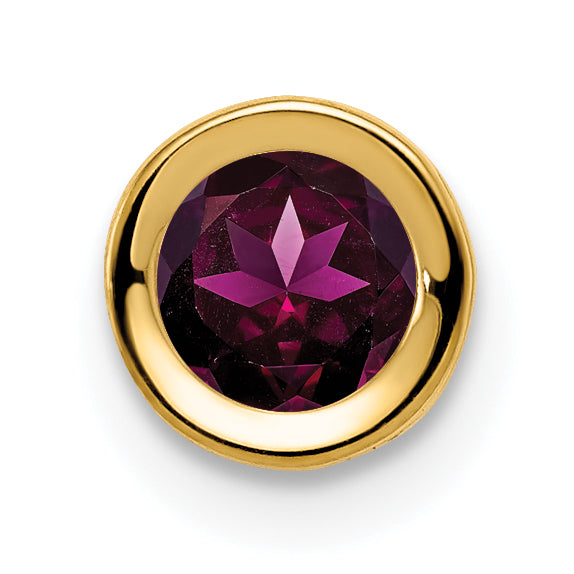 14k 5mm Rhodolite Garnet bezel pendant Main image