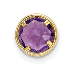 14K 6mm Amethyst bezel pendant