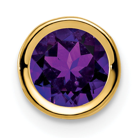 14k 6mm Amethyst bezel pendant Main image