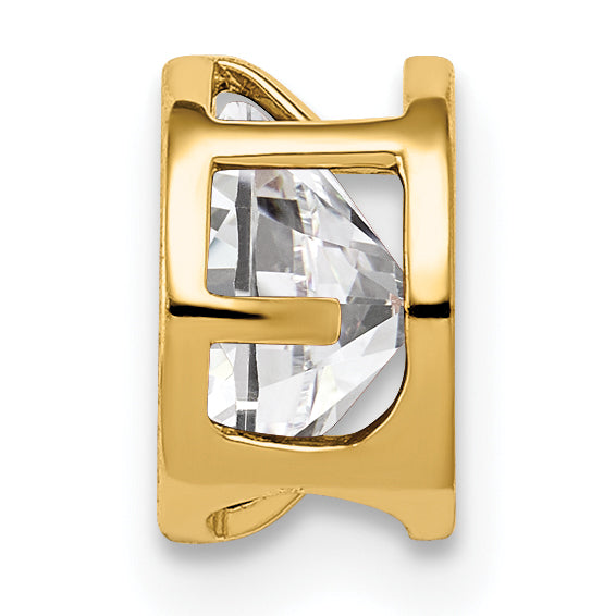 14K 6mm Cubic Zirconia Bezel Pendant Secondary image