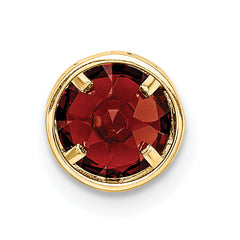 14K 6mm Garnet bezel pendant