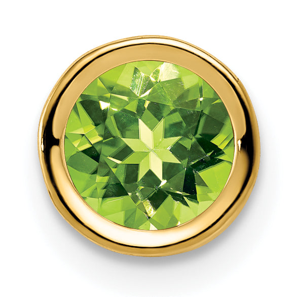 14k 6mm Peridot bezel pendant Main image