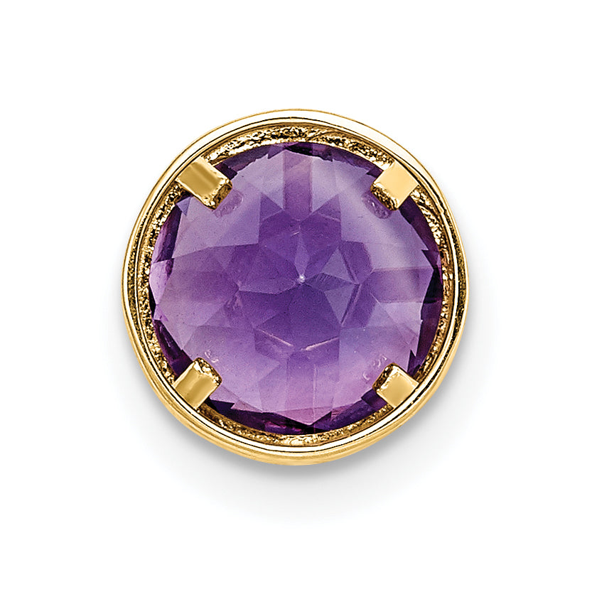 14K 7mm Amethyst bezel pendant