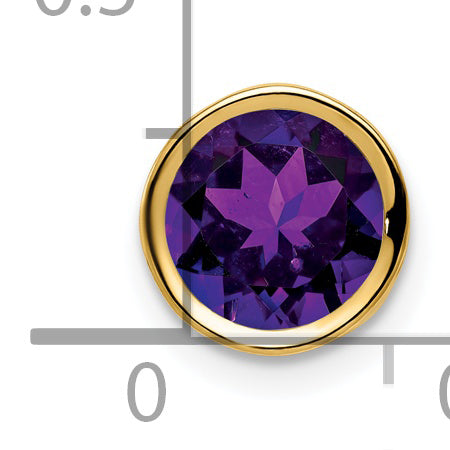 14K 7mm Amethyst bezel pendant