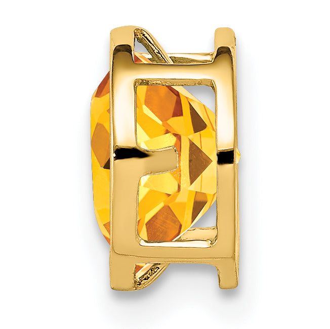 14K 7mm Citrine bezel pendant Secondary image