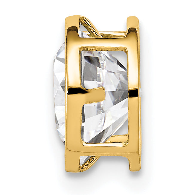 14K 7mm Cubic Zirconia Bezel Pendant Secondary image
