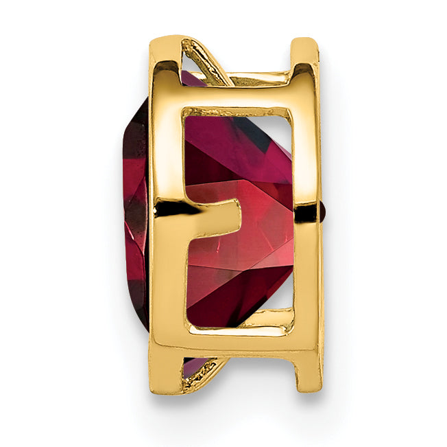 14K 7mm Garnet bezel pendant Secondary image