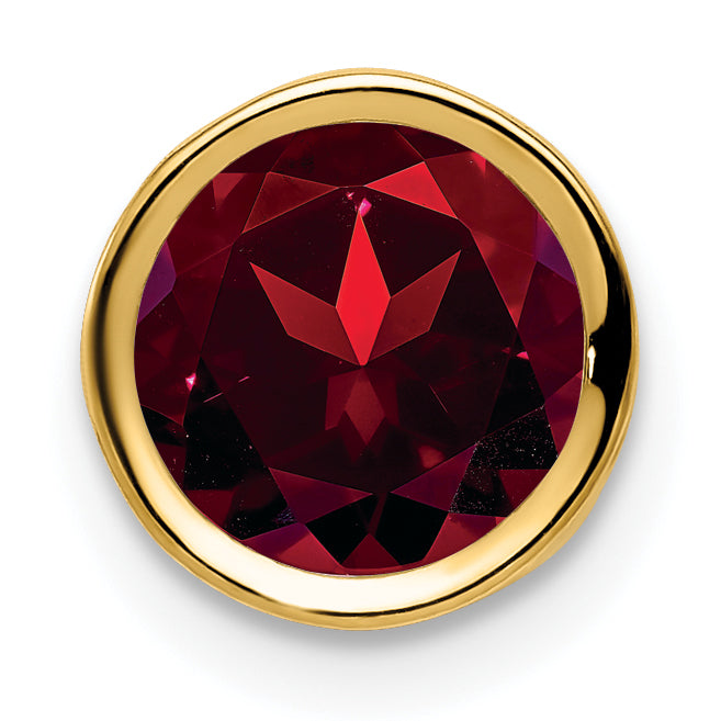 14k 7mm Garnet bezel pendant Main image