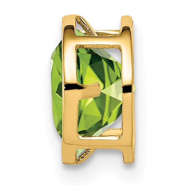 14K 7mm Peridot bezel pendant