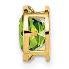 14K 7mm Peridot bezel pendant