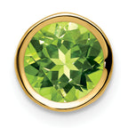 14k 7mm Peridot bezel pendant