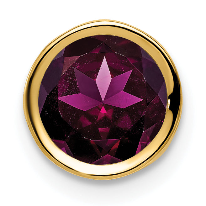 14k 7mm Rhodolite Garnet bezel pendant Main image