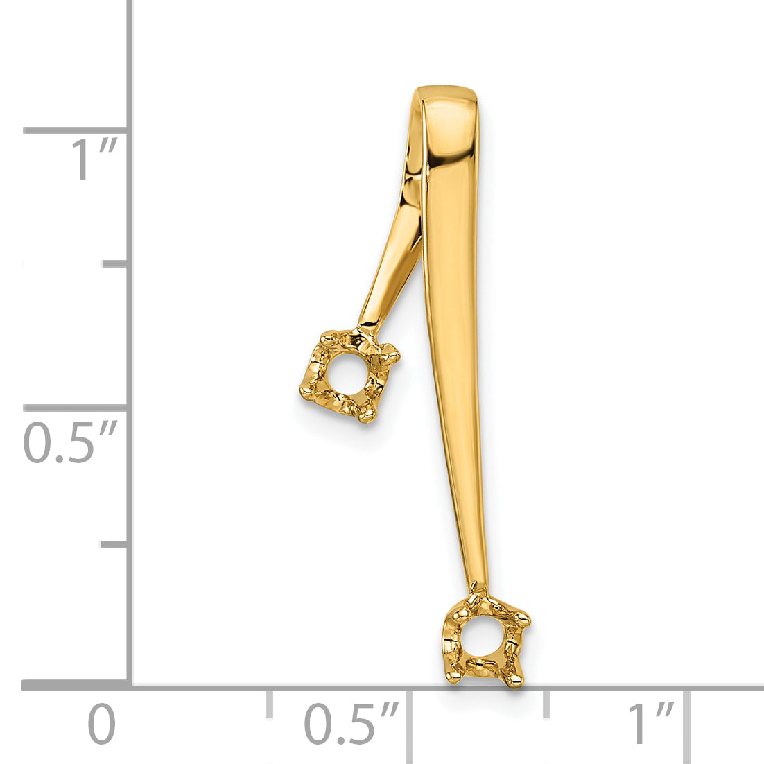 14k Holds 2-3.0mm Stone, Chain Slide Mounting (No Stone Included)