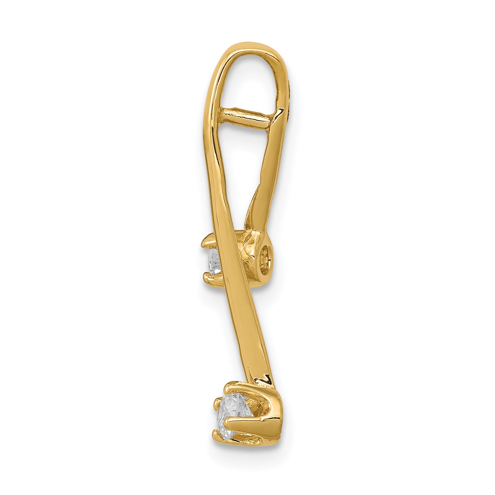 14K AA 2-3.0mm Diamond Chain Slide