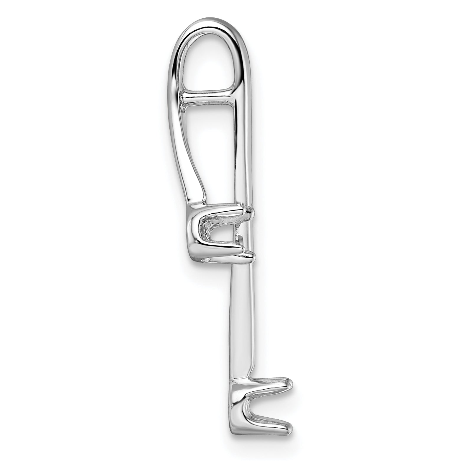 14k White Gold Holds 2-3.0mm Stone, Chain Slide Mounting (No Stone Included) Secondary image