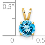 14K 6mm Blue Topaz pendant
