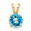 14k 6mm Blue Topaz pendant