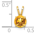 14K 6mm Citrine pendant