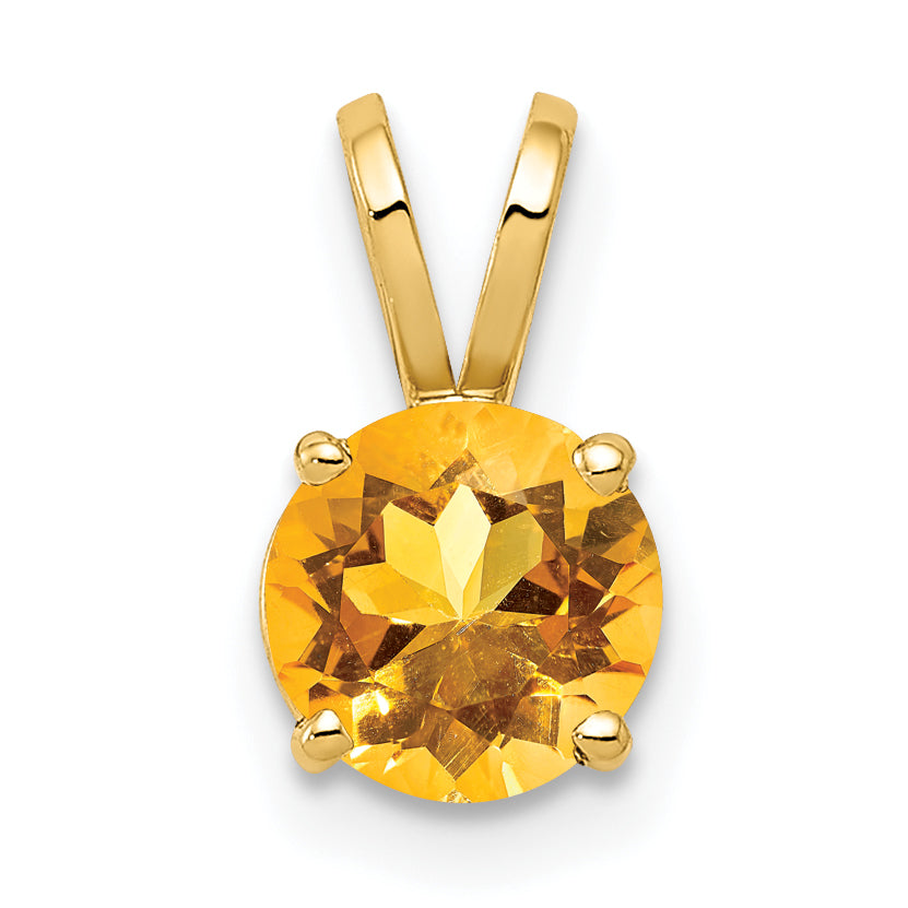 14k 6mm Citrine pendant