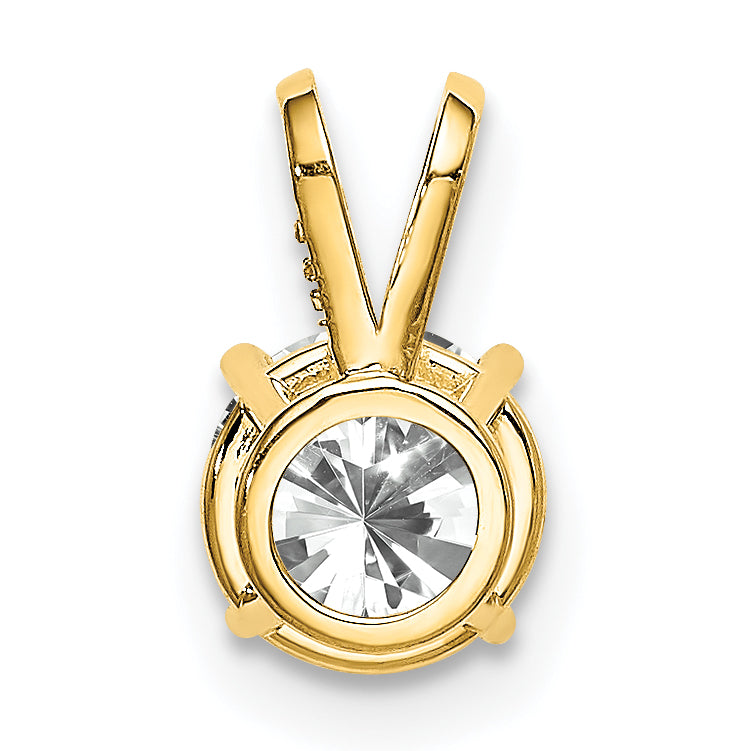 14K 6mm Cubic Zirconia pendant