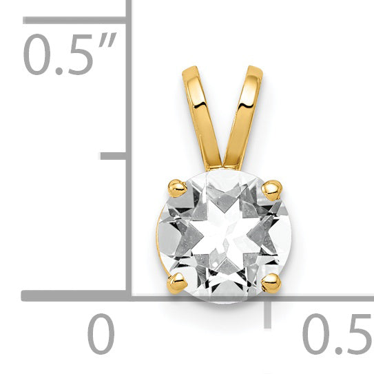 14K 6mm Cubic Zirconia pendant