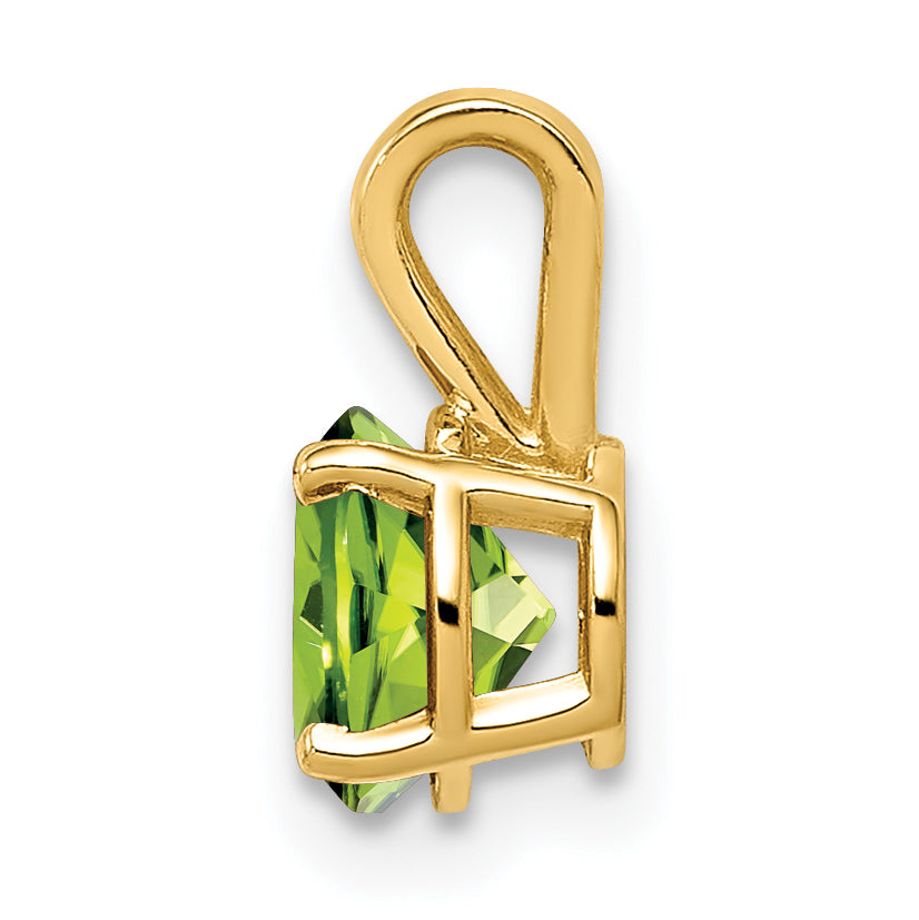14K 6mm Peridot pendant Secondary image