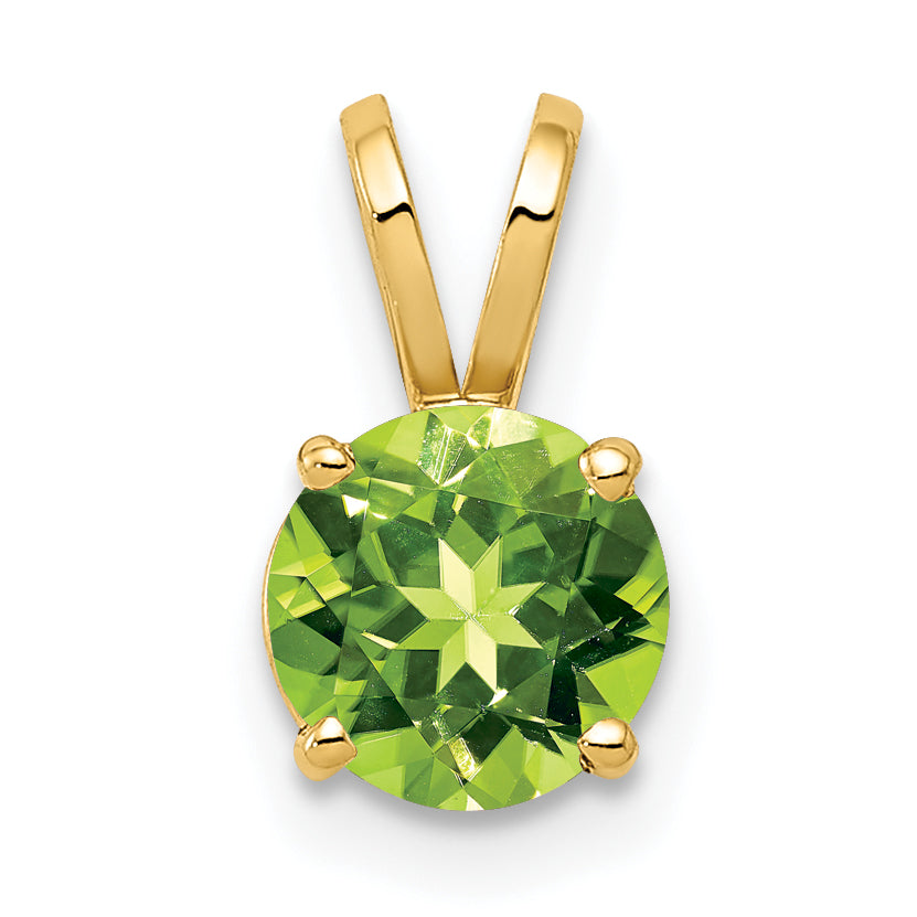 14k 6mm Peridot pendant