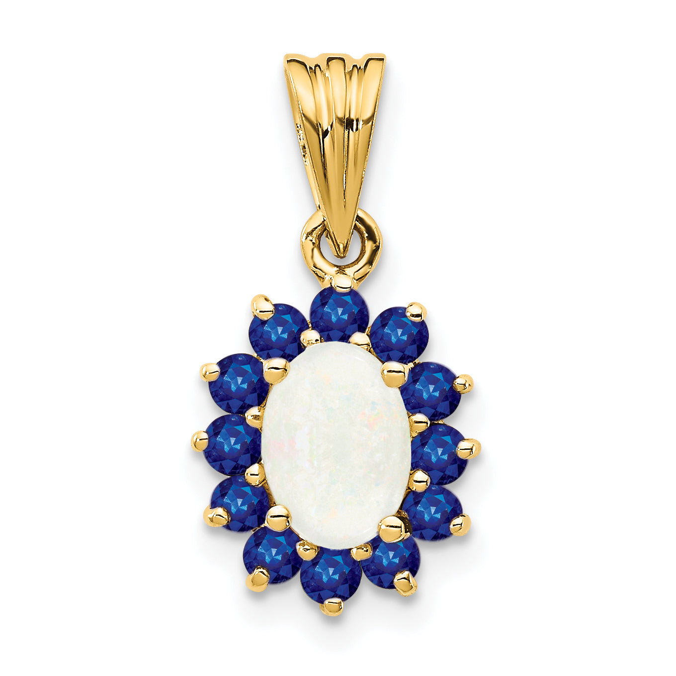 14k Genuine Opal and Sapphire Pendant Main image
