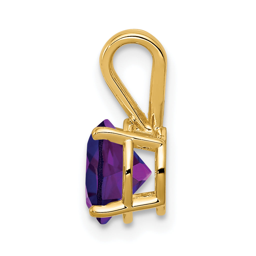 14K Amethyst Diamond pendant Secondary image